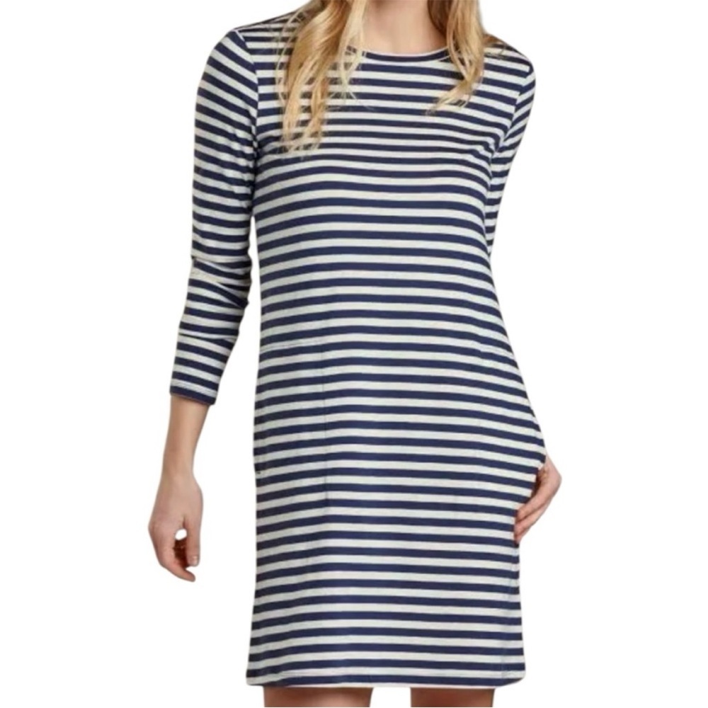 EUC Toad&Co Windmere Dress Navy
White Stripes Size XS